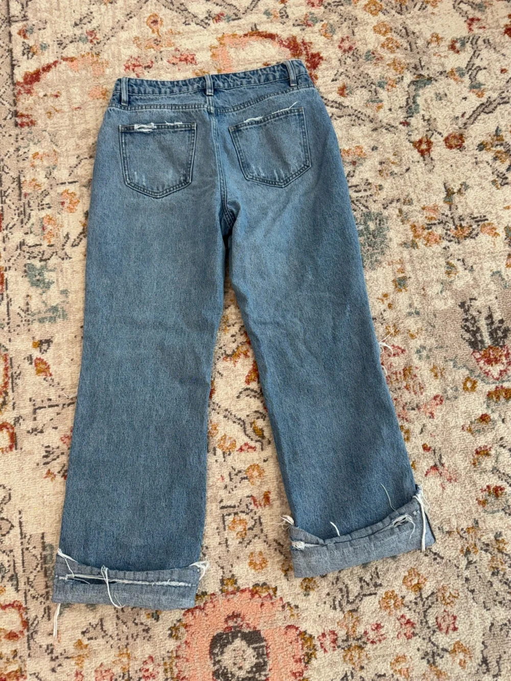 Flying Monkey Distressed Boyfriend Jeans - Blue